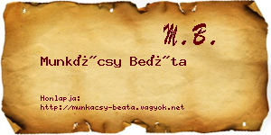 Munkácsy Beáta névjegykártya
